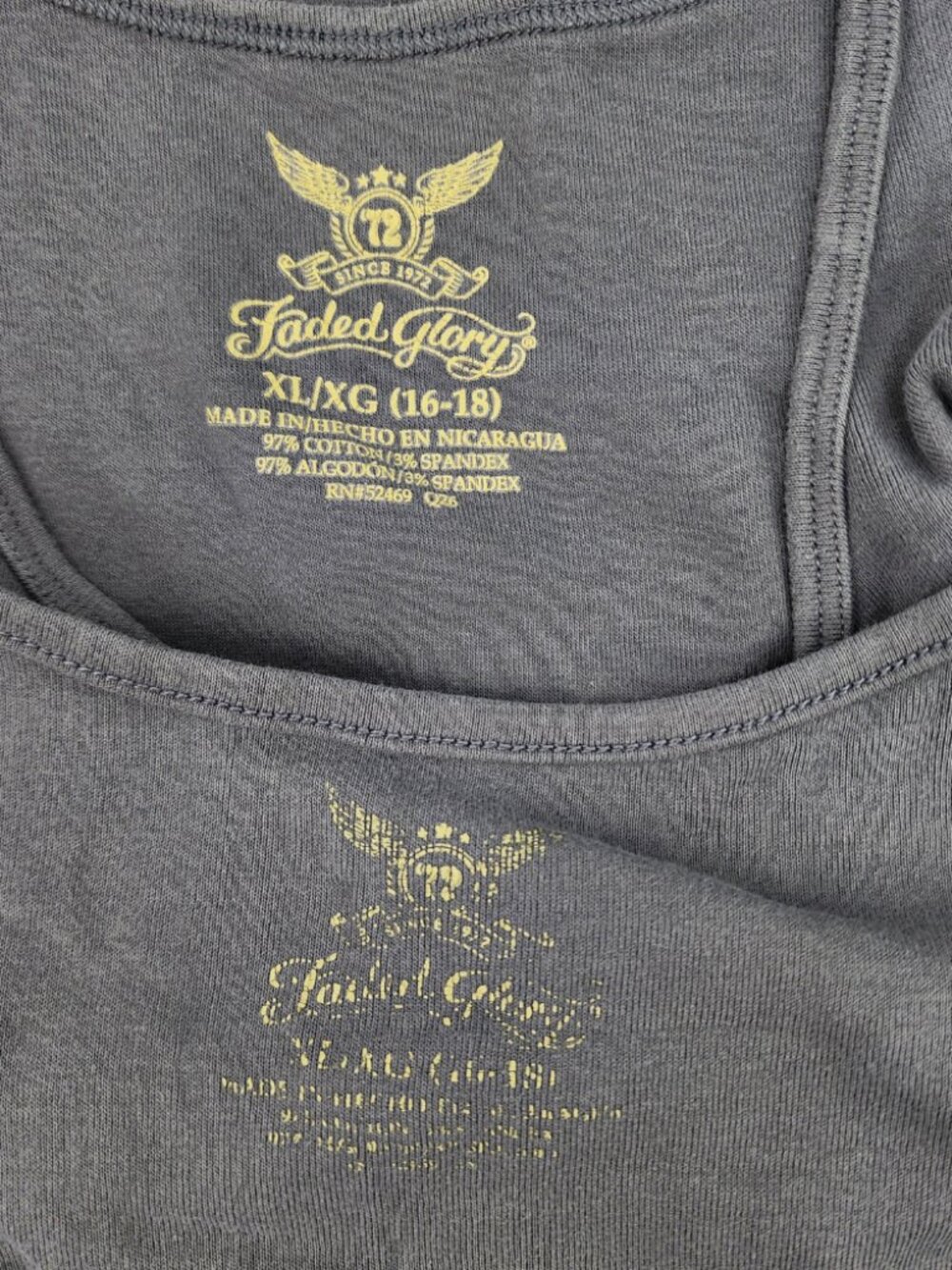 Bundle Lot of 6 Faded Glory Womens XL 16/18 Cotton Stretch Layering Tank Tops - Picture 10 of 13
